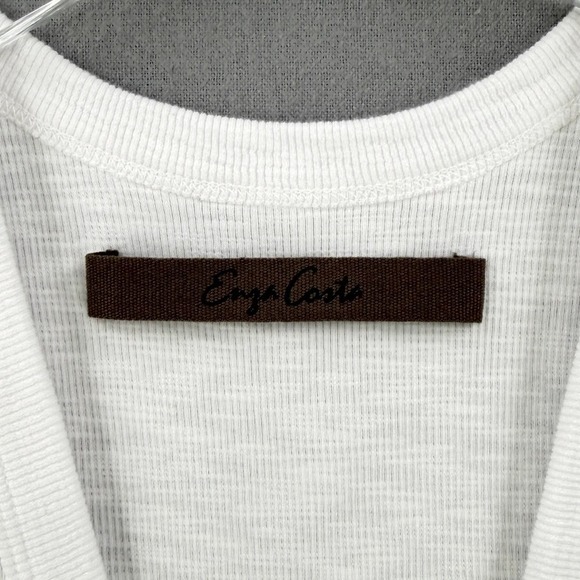 ENZA COSTA Textured Rib Sleeveless U Neck Tank Top Womens XS White Quite Luxury - Picture 12 of 16